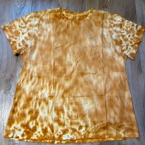 Like New Lululemon All Yours Cotton T-Shirt Size 12 Orange burn Tie-Dye